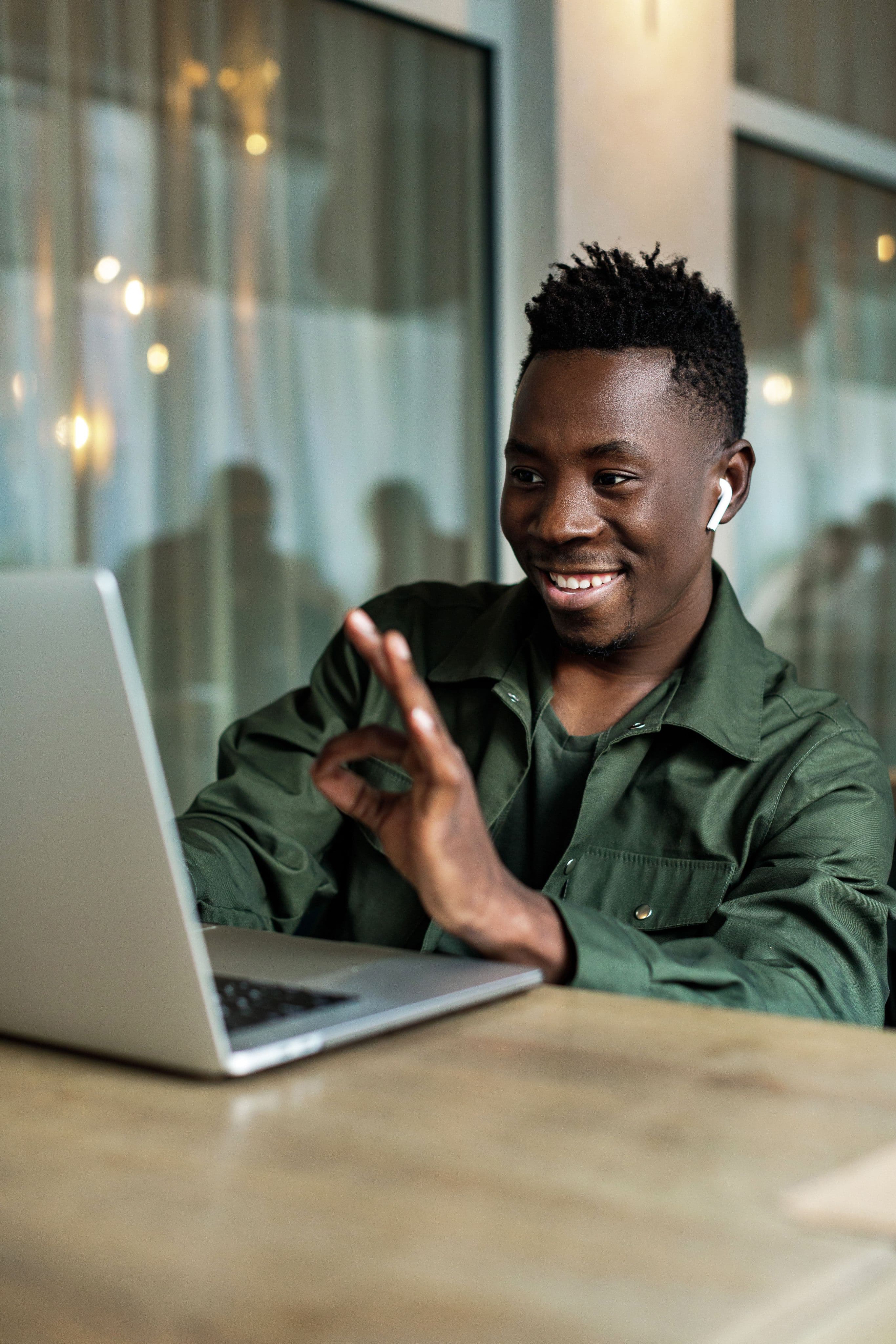 african-american man using a computer